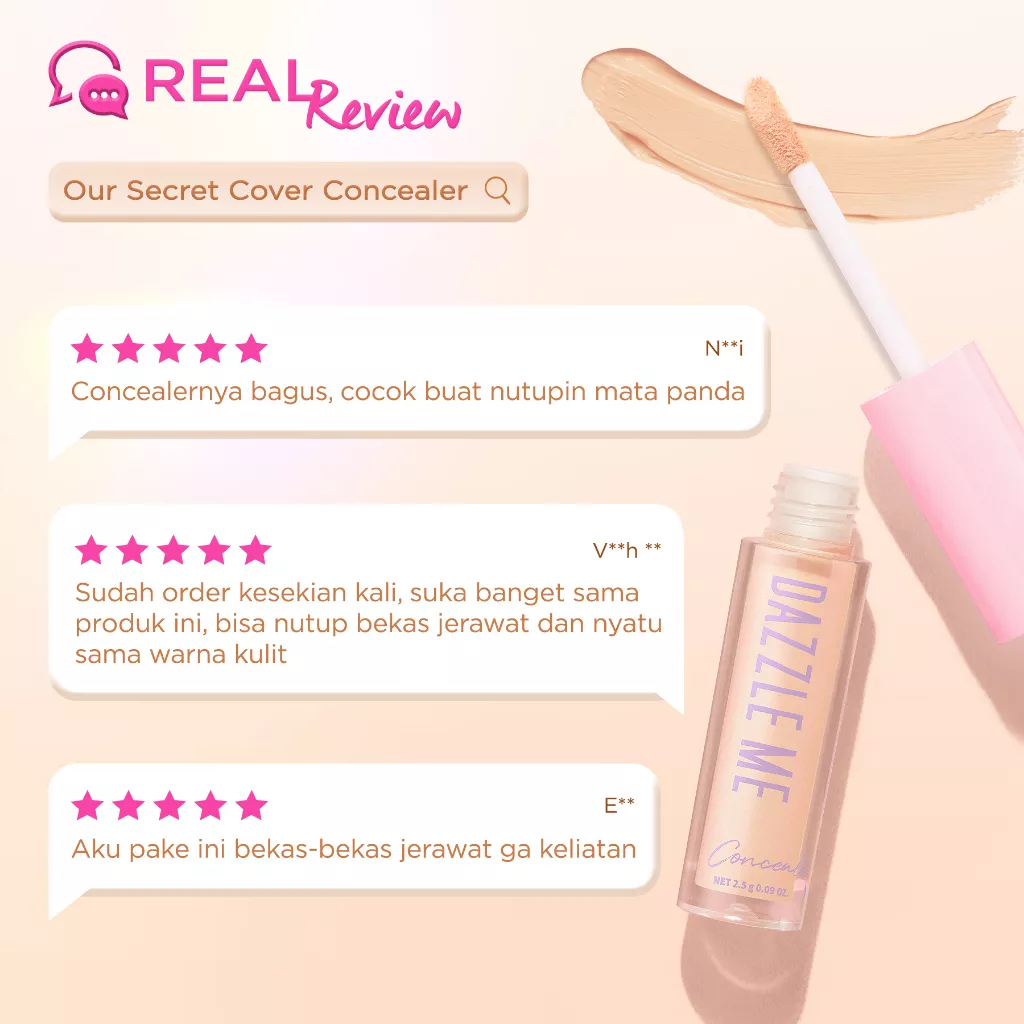 DAZZLE ME OUR SECRET COVER CONCEALER - TERDAFTAR BPOM - CONCEALER DAZZLE ME MURAH