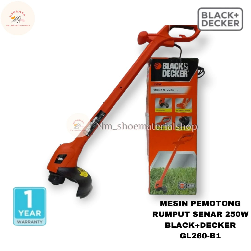 GL 260 Black Decker 250W String Trimmer Pemotong Rumput Senar GL260