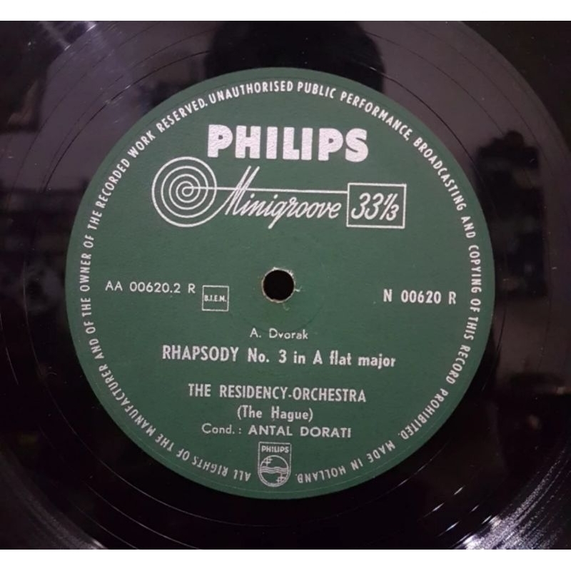 Vinyl Piringan Hitam 10 inch Dvorak- Rhapsody No.3 In A Flat Major