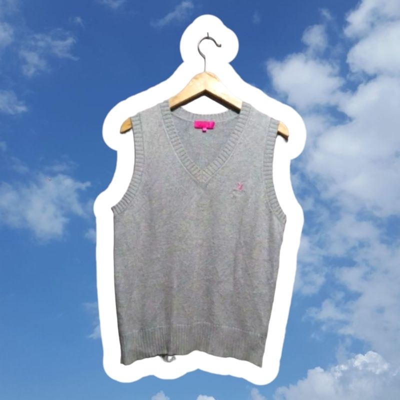 CEK DESKRIPSI | VEST  RAJUT ABU MUDA PLAYBOY |