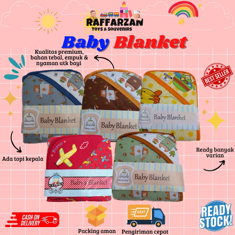 Selimut Topi Bayi Selimut Baby Lucky Lembut Tebal Selimut Bayi Selimut Kain Motif Boneka