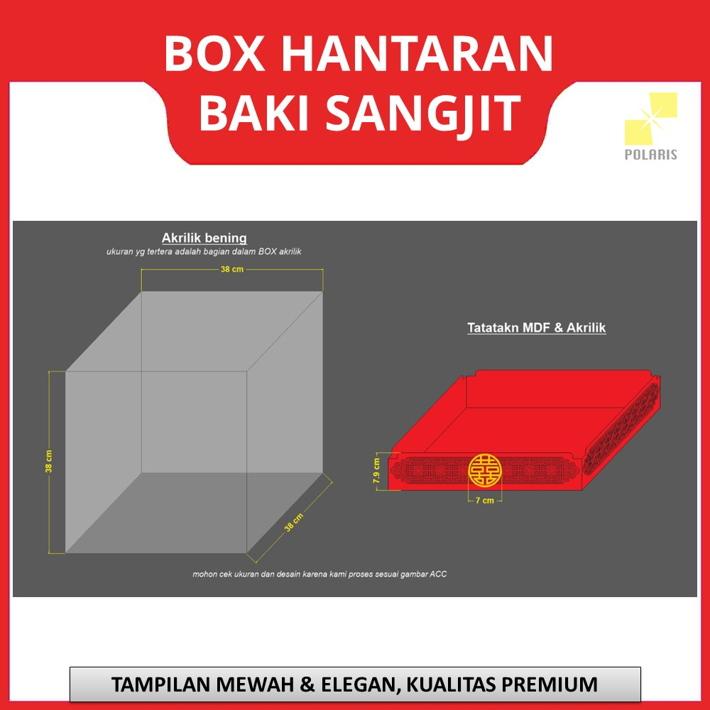 BOX HANTARAN BAKI SANGJIT/LAMARAN KOTAK SESERAHAN ACRYLIC - NAMPAN SESERAHN AKRILIK CHINESE ENGAGEMENT TRAY