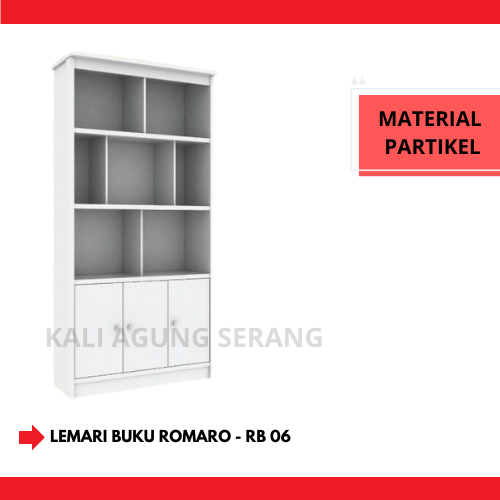 RAK BUKU / LEMARI BUKU MINIMALIST ROMARO | RB 04 | RB 06 - FREE ONGKIR SERANG KOTA