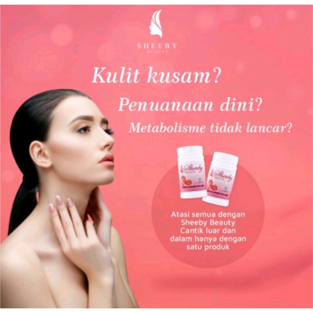 Sheeby Beauty - Minuman Collagen Rasa Strawberry 50 gram - Whitening Booster - Glutathione