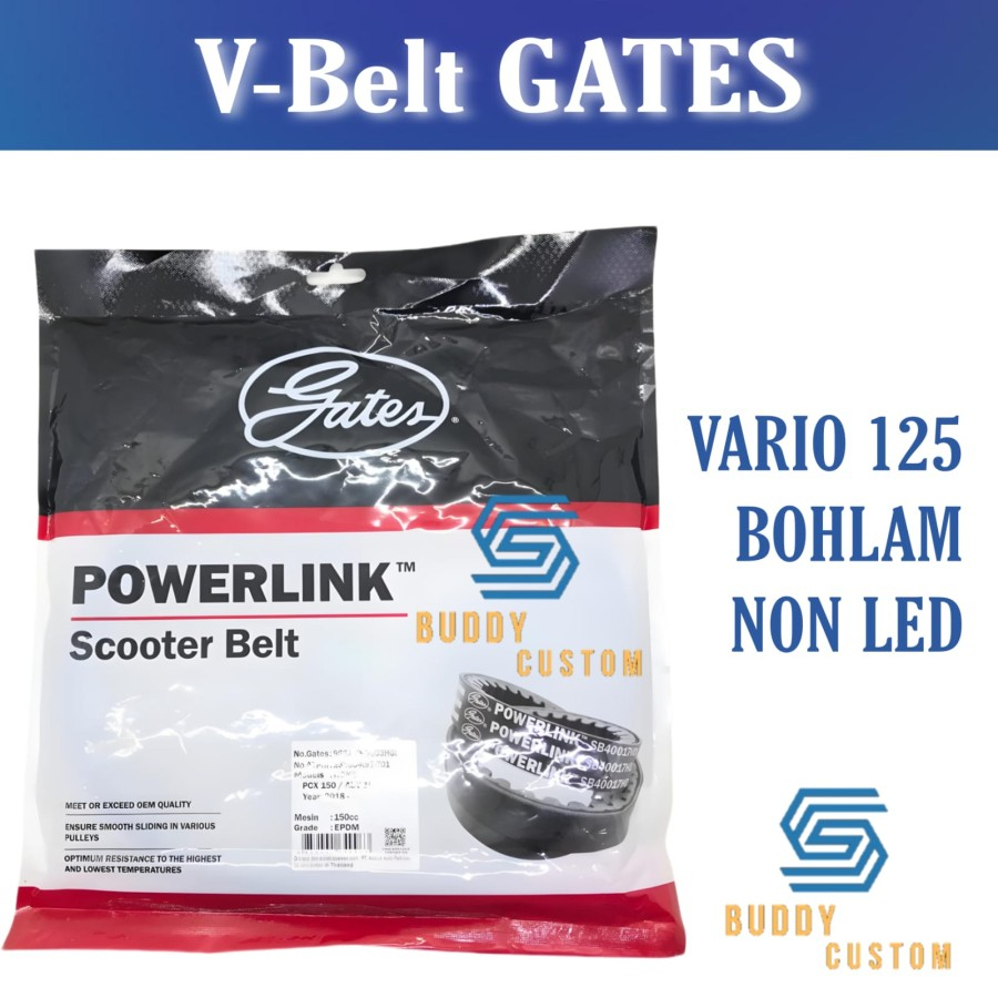 Vbelt Gates Vario 125 Bohlam OLD- Vanbelt V-Belt Vario 125 Bohlam OLD Non LED Gates