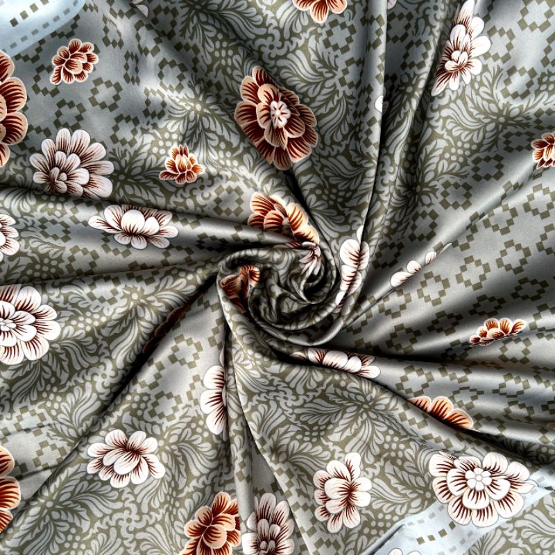 Kain Dr Silk Motif Mekarsari Harga per setengah meter