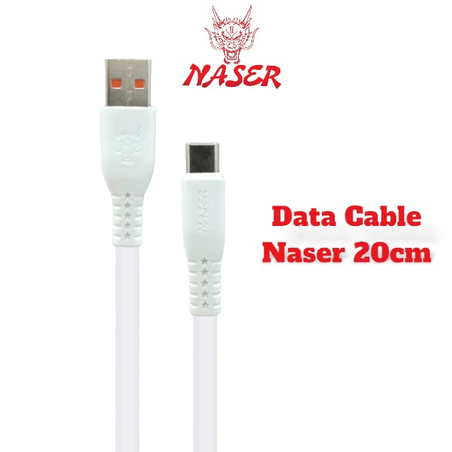 NASER KABEL DATA CHARGER GEPENG 20CM TYPE C / KABEL POWERBANK USB TO TYPE C NON PACK