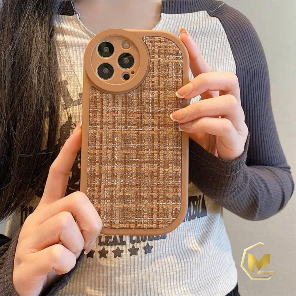 CASE CASING SILIKON VINTAGE WOOVEN TWEED KAIN RAJUT FOR OPPO A17 MA4465