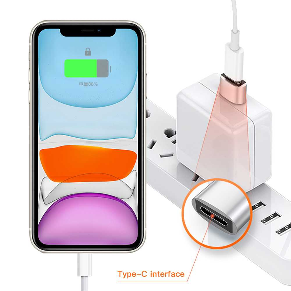 Adapter Converter Charger USB Type C to USB Male OTG for iPhone Adaptor Carger Smartphone Fast Charging Berkualitas