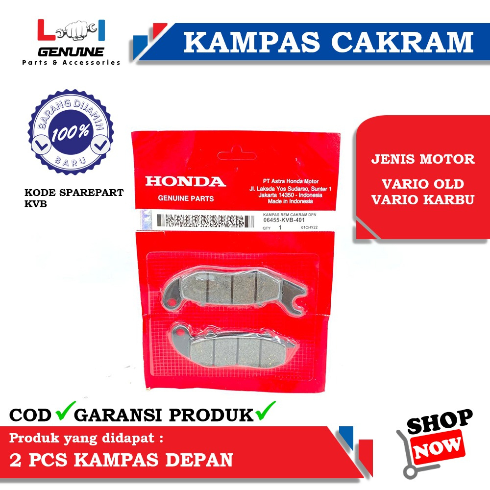 -LOI- DISPAD KAMPAS REM CAKRAM DEPAN VARIO KARBU, VARIO 110 OLD KVB