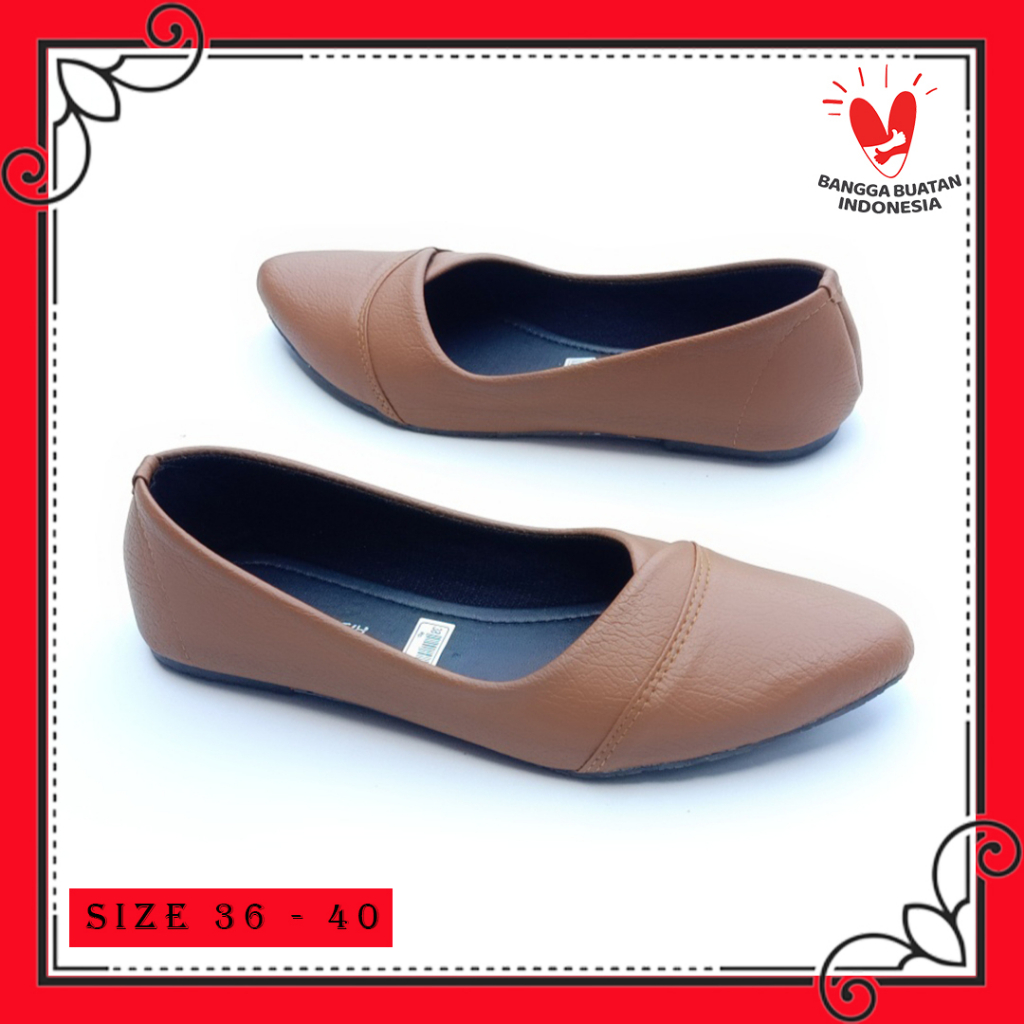 Sepatu Kerja Flatshoes Main Wanita Kekinian Flet Shoes Cewek Remaja Dewasa Terbaru LSH07