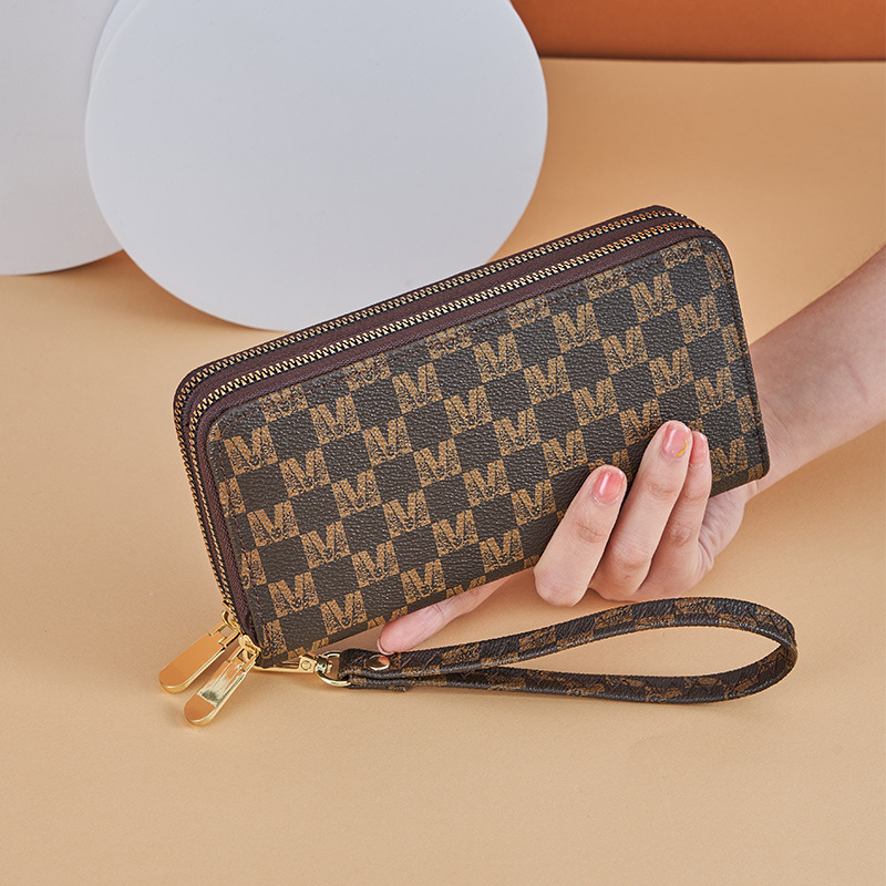 DOMPET PANJANG WANITA KULIT BRANDED 2 RESLETING IMPORT KEKINIAN MURAH PREMIUM COKLAT MUAT HP TALI PENDEK SLOT KARTU UANG KOIN CERELIA WA701B7 BATAM REMAJA