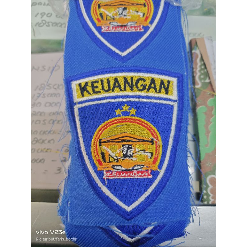 badge keuangan polri logo bordir keuangan patch emblem bordir polri