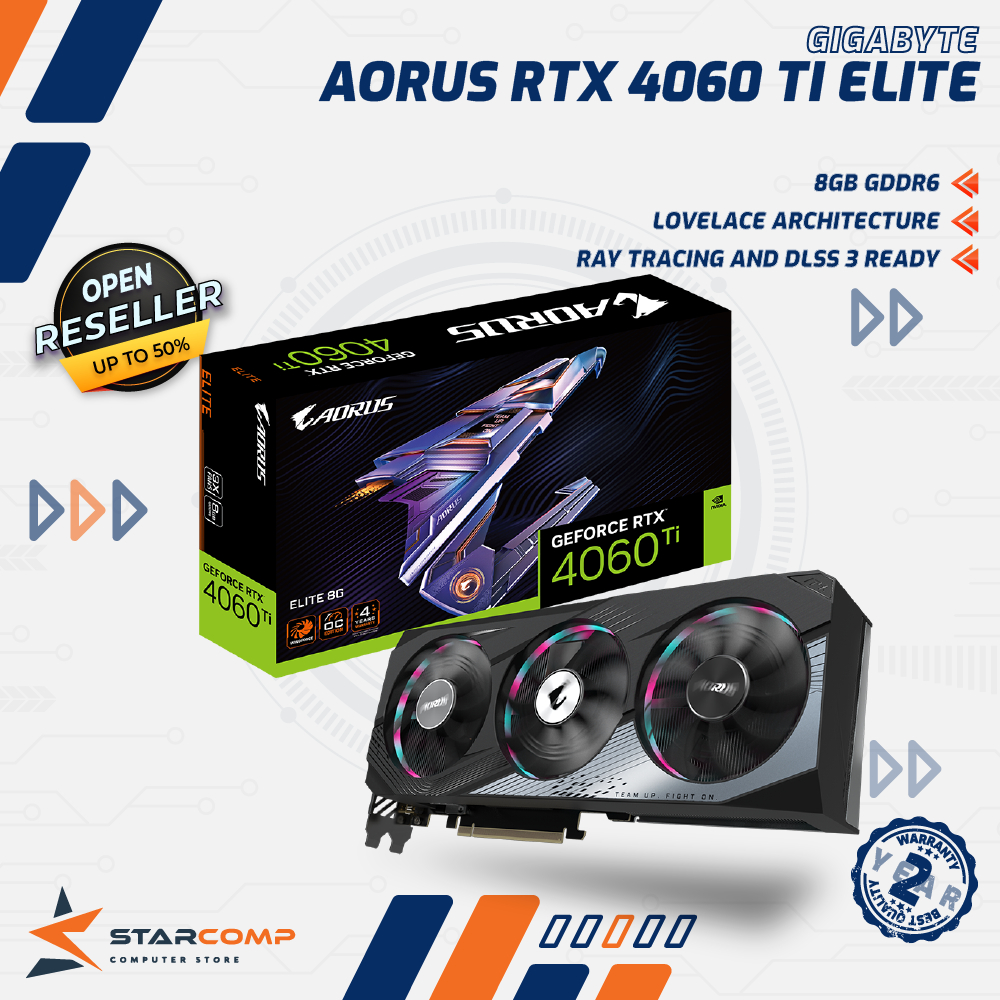 Gigabyte GeForce RTX 4060 Ti AORUS ELITE 8G VGA RTX4060Ti 8GB GDDR6