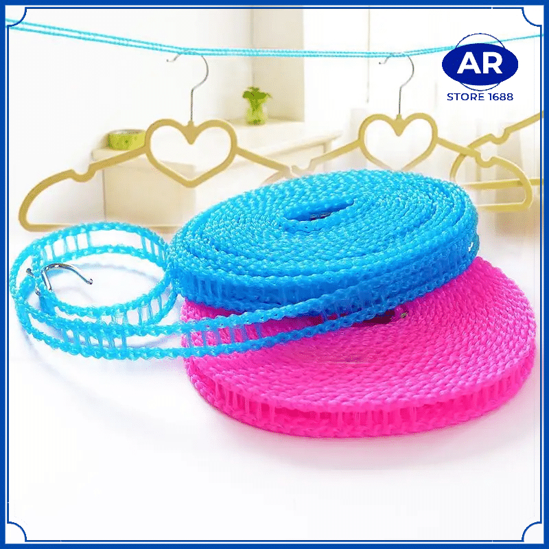 AR TALI GANTUNGAN JEMURAN BAJU PORTABLE HOOK UKURAN 3METER DAN 5METER