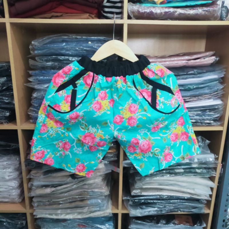 Celana pendek harian wanita - hotpants motif - kolor pendek polos cew