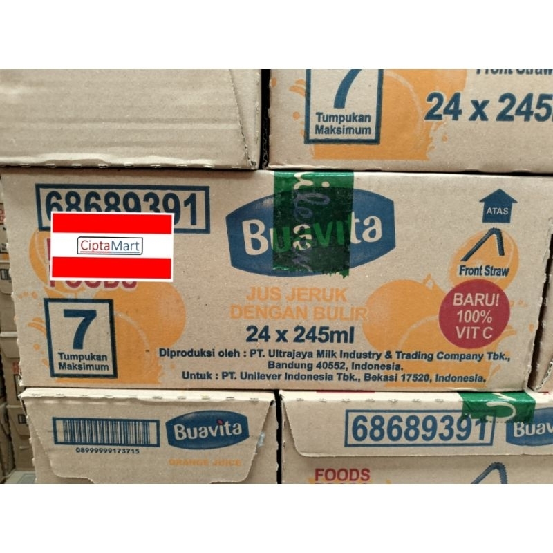 

Buavita Jus Jeruk / Orange 24 x 245 ml (1 dus)