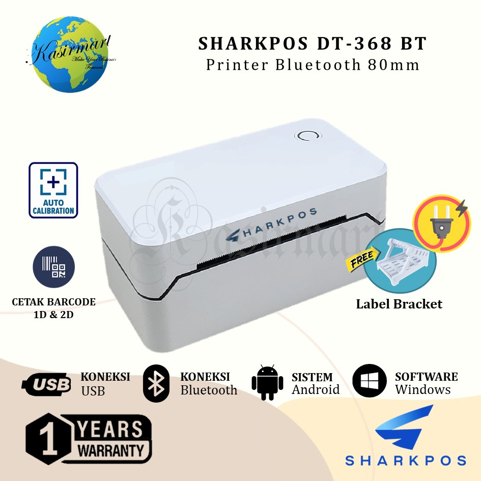 Printer Label Thermal Bluetooth 80mm Sharkpos LP-362 BT Cetak Label Resi Pengiriman Marketplace Sharkpos LP-362 BT