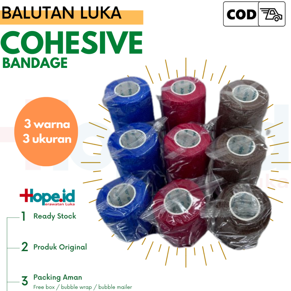 Cohesive Bandage | Finger Tape |Corip | Perban Luka Elastis Berperekat