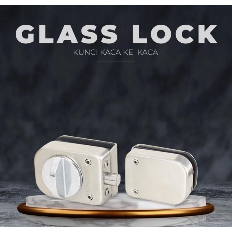 Glass Lock/Kunci Kaca ke Kaca/Grendel Selot Pintu Kamar Mandi