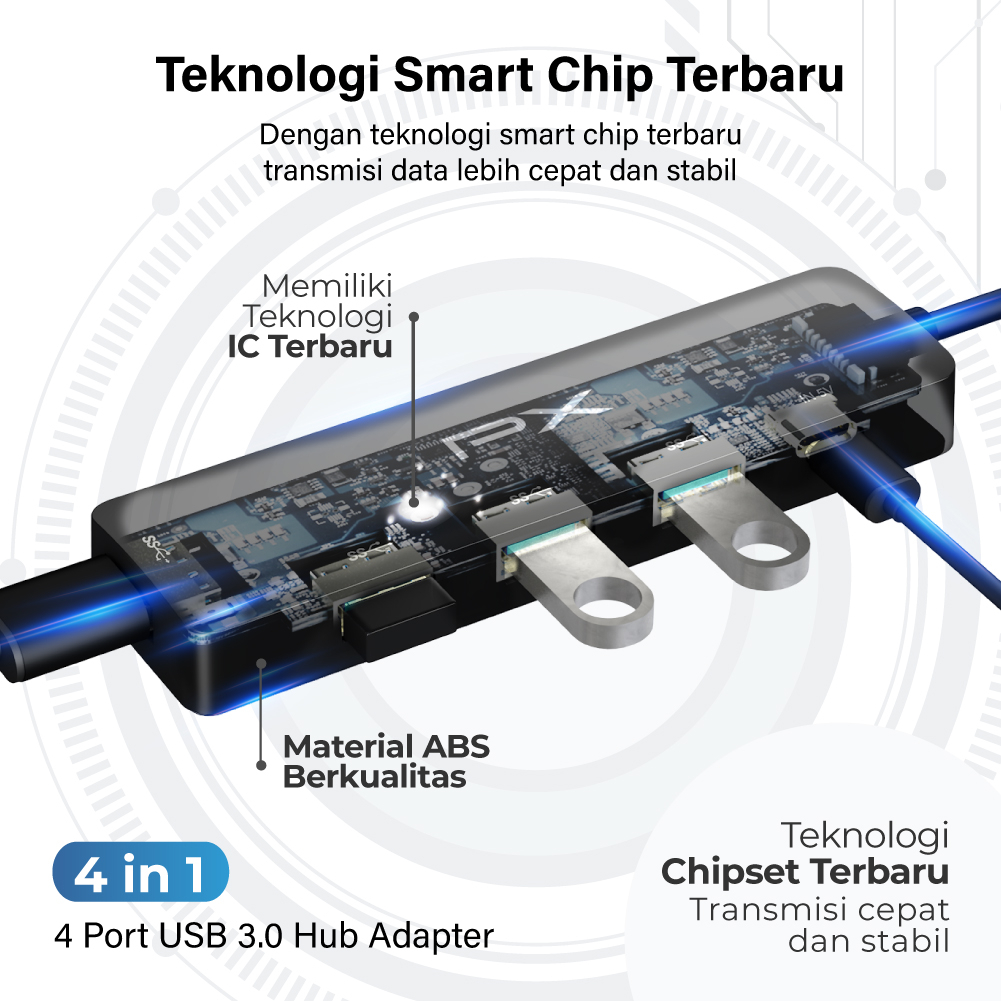 USB Hub Converter USB 3.0 Connector Adaptor Laptop 5 in 1 PX UCH05A