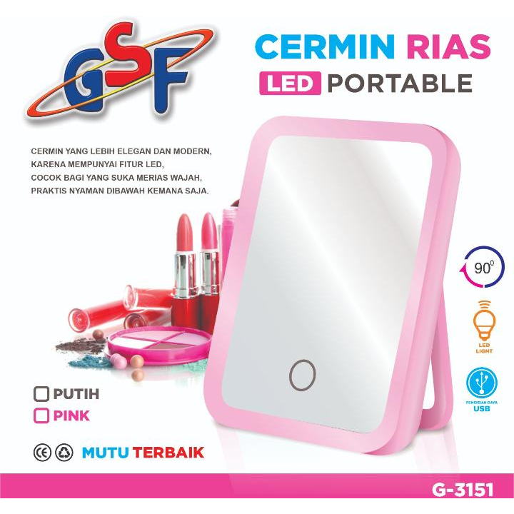 cermin lipat GSF LED dan non LED Cermin rias lipat gsf