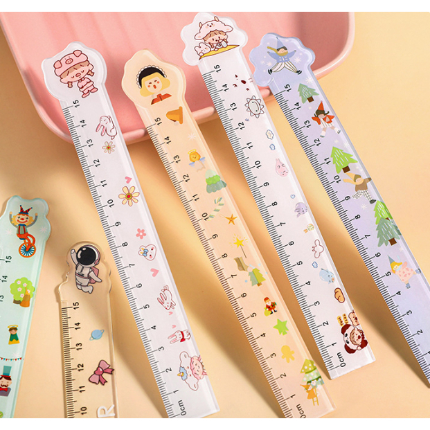 Plastic Ruler 15 cm / Penggaris plastik funny karakter / penggaris anak sekolah 15 cm