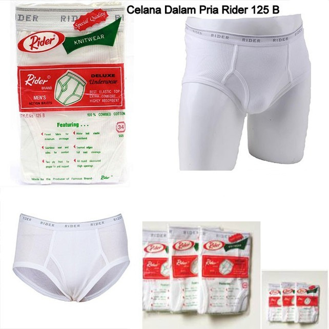 Celana Dalam RIDER Putih 125B/ CD Pria Dewasa Berkualitas / CELANA DALAM RIDER