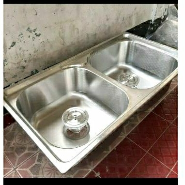 Bak Cuci Piring 2 lobang stainless 78×42×20