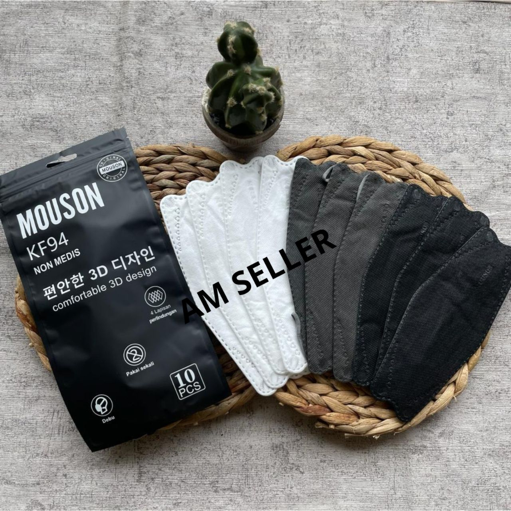 AMSELLER - Masker KF94 Mouson Korea 4ply 1pack isi 10pcs Embos