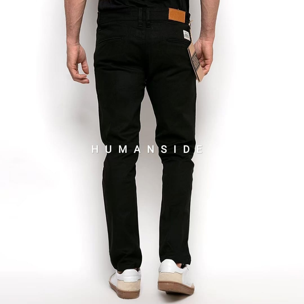 HUMAN SIDE - Celana Panjang Chino Slim Fit Hitam