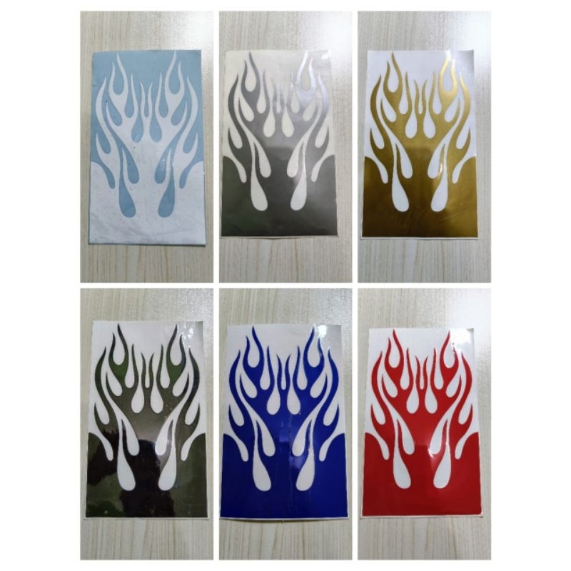 Stiker spakbor motif lidah api sticker spakbor tribal api
