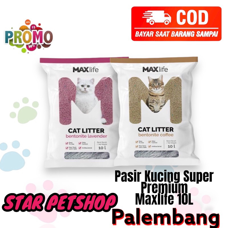 Pasir Kucing Gumpal wangi super premium MAXLIFE 10L