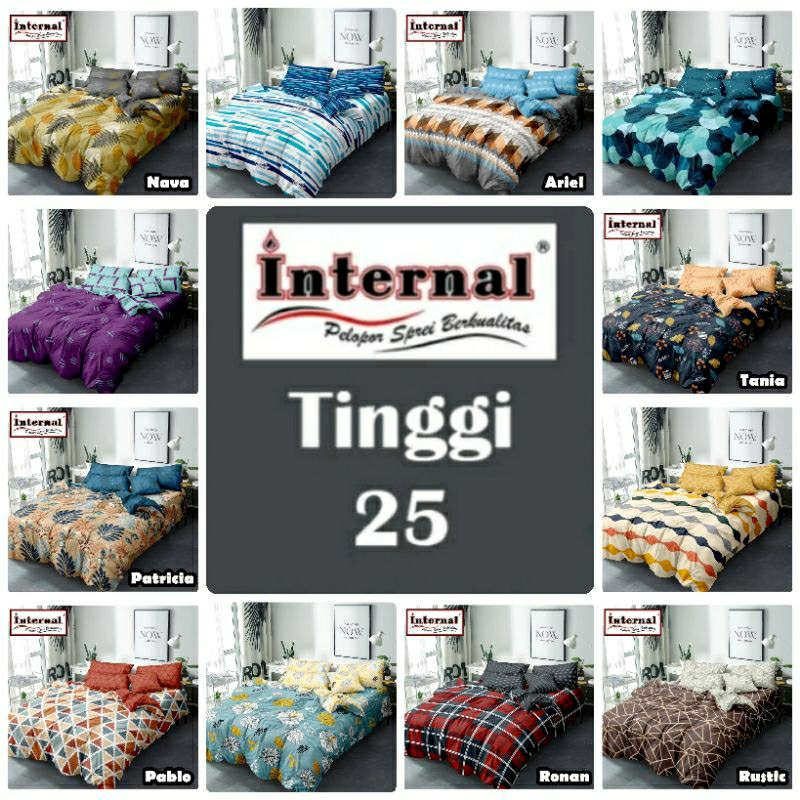 Sprei Internal uk. 180x200 Tinggi 25cm sprei fitted sprei katun 100%