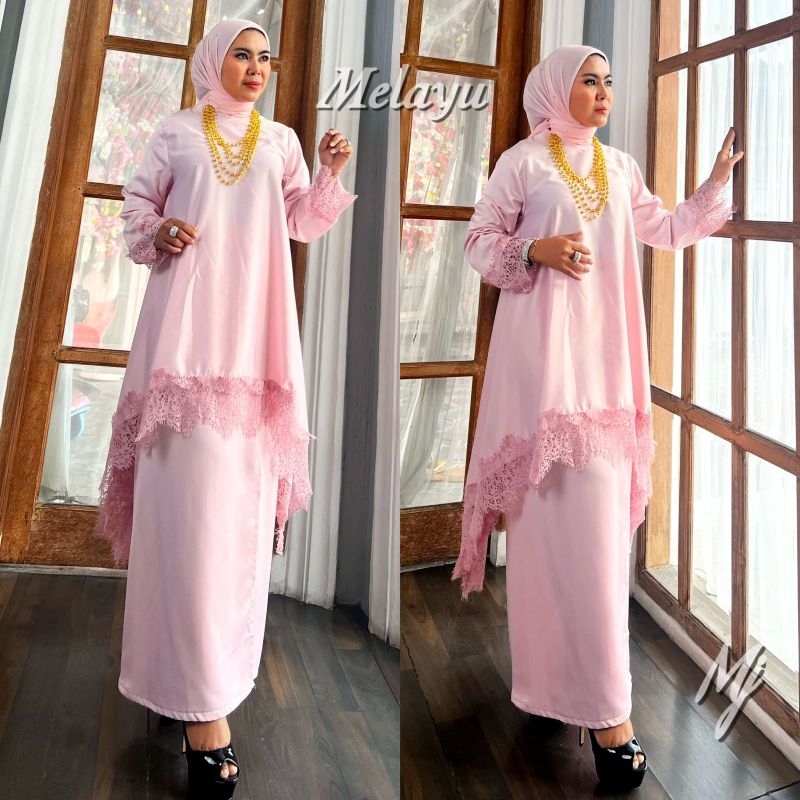 Set Rok Melayu Renda Brokat