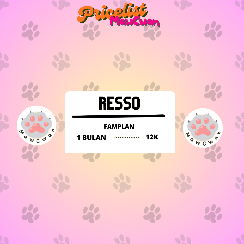 RESSO PLATINUM FAMPLAN APP PREMIUM GARANSI