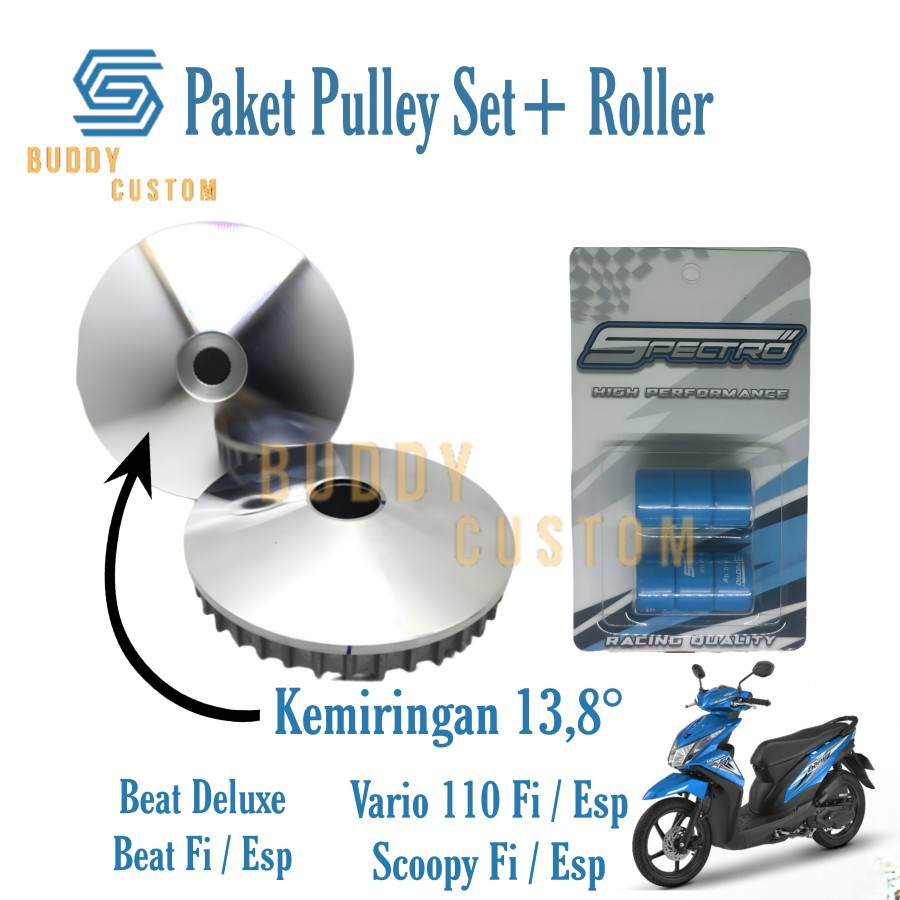 Pulley Set Beat Fi/Esp Scoopy Fi/Esp Genio Vario 110 Fi / Esp - Pulley Beat Scoopy  Genio Vario 110 