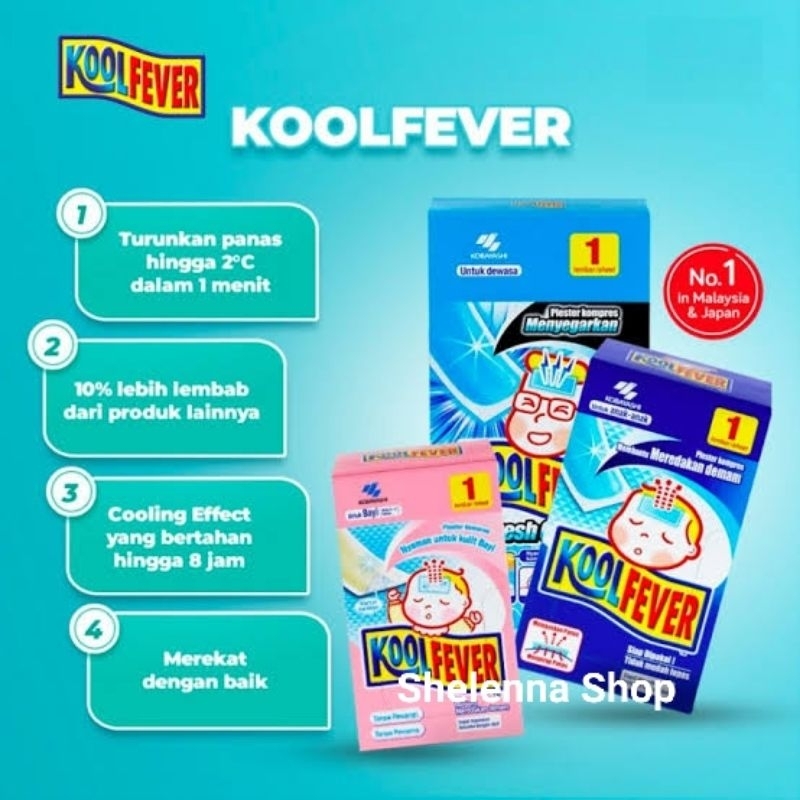 Kool Fever Koolfever Plester Kompres Demam Bayi | Anak | Dewasa Sachet