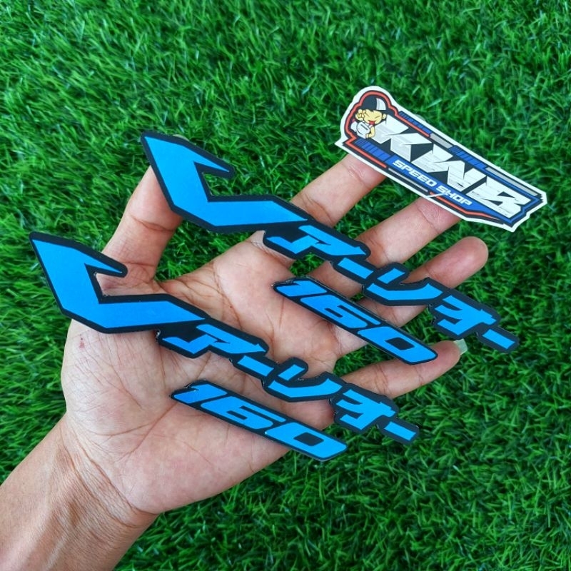 Emblem honda vario 160 logo japan timbul 3D warna lengkap sepasang