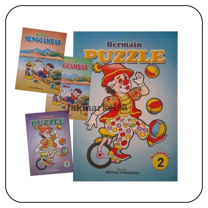 Buku Belajar Anak Tk dan Paud Belajar Menggambar dan Bermain Puzzle