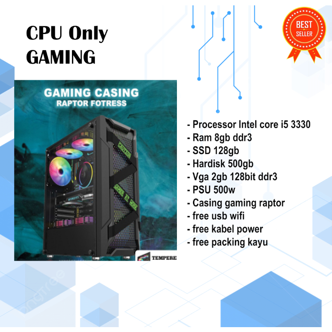 Komputer Cpu Gaming Rakitan Core i7, Amd A8, ryzen Lengkap Aplikasi dan Game Siap Pakai