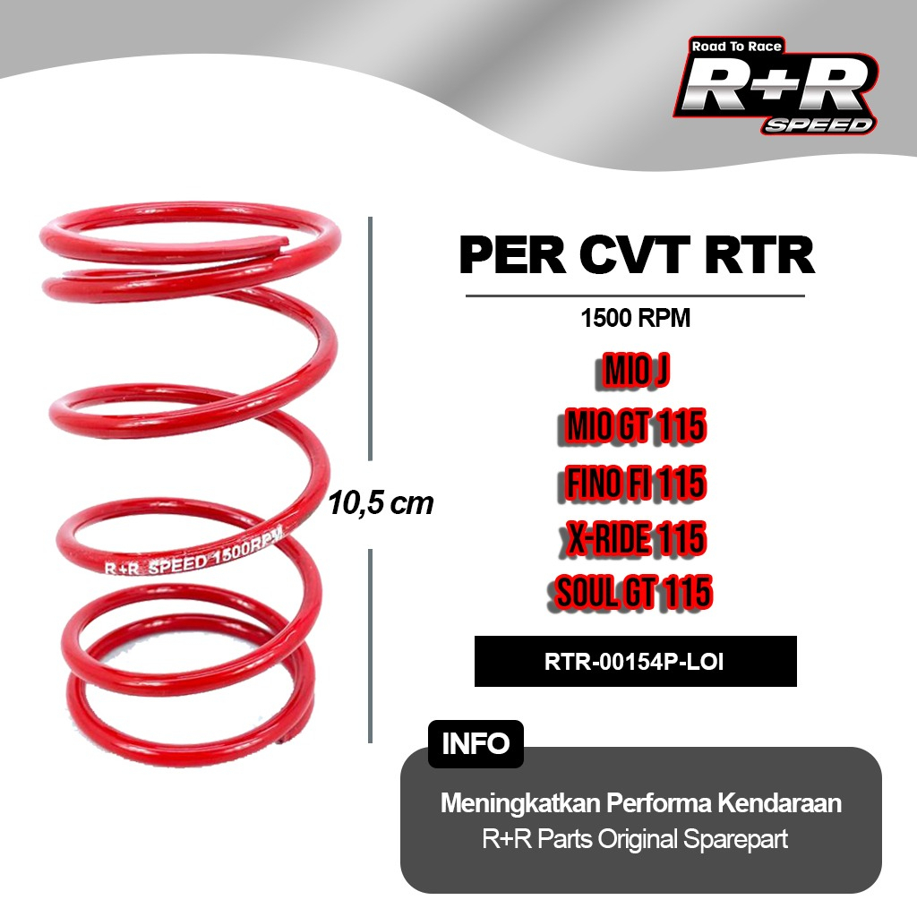 PER CVT RACING RTR ORIGINAL/ PER CVT RACING 1500RPM MIO J, SOUL GT 115,  FINO FI 115, XRIDE 115, MIO GT 115 BY RTRSPEED