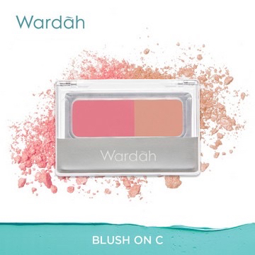 WARDAH Blush On Indonesia / 4g / 2 Warna Pigmented Intense Natural / Pewarna Perona Pipi Blushon Blusher Blushing / Microcoated Particle / Tahan Lama Long Lasting Pigmented Glowing / Aplicator Mirror / Shade A B C D / Cosmetic Makeup Face Make Up Series