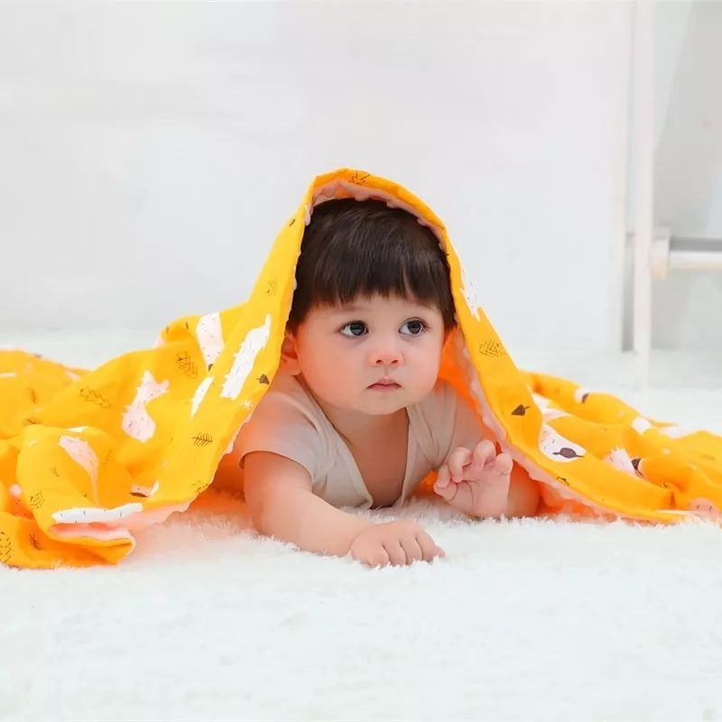 Selimut Bayi JUMBO Double Fleece BUBBLE Print PREMIUM 120cm x 75cm / Kado Bayi Lahiran