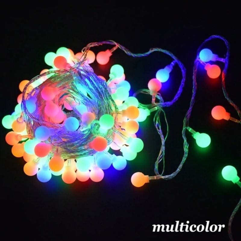 Lampu Hias Gantung String Lights Model Bohlam Mini Waterproof 3 Meter - Warm White