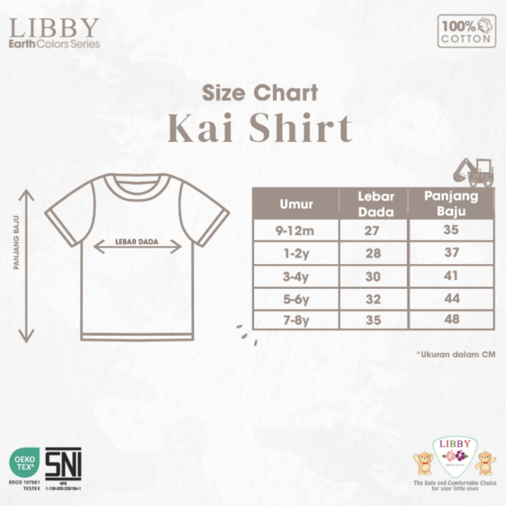 LIBBY Earth Kai Tees | Tom Short Denim Boy 1-5 Tahun / S | M | L  Kaos Anak (1Pcs /Pack)