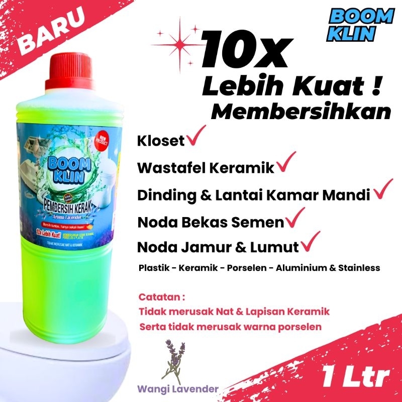 BOOM KLIN Pembersih Kerak Membandel Kemasan Baru 1 Liter (Bisa Cod)