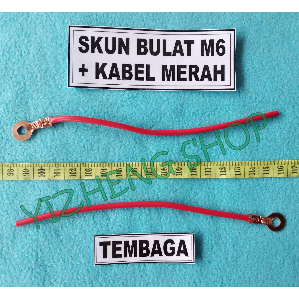 SKUN BULAT M6 TEMBAGA + KABEL 2,5MM² MERAH