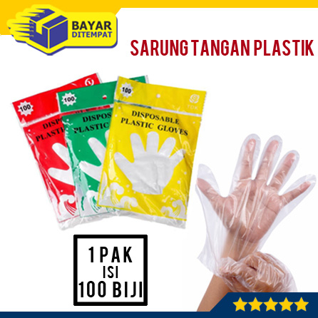 Sarung Tangan Plastik Sekali Pakai Isi 100 Biji