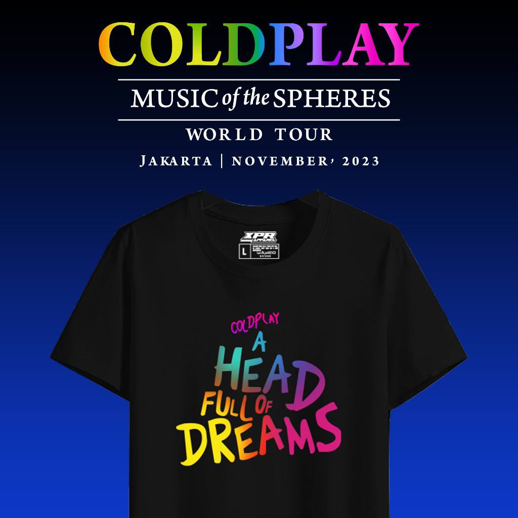 Kaos Coldplay distro A Head Of Dream all size katun S - 6XL